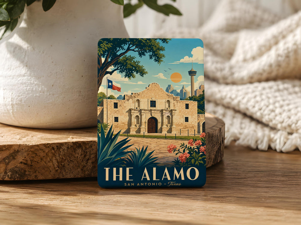 The Alamo Fridge Magnet, San Antonio Texas Landmark Souvenir Magnet, Historic Mission Travel Gift Magnet