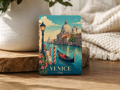 Venice Italy Fridge Magnet, Venice Canal Gondola Souvenir Magnet, Italian Travel Landmark Refrigerator Magnet