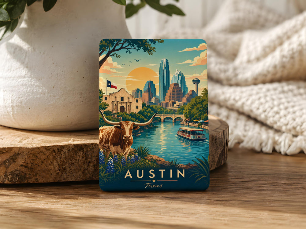 Texas Fridge Magnet, Texas State Souvenir Magnet, Lone Star State Travel Keepsake, Texas Gift, USA State Magnet