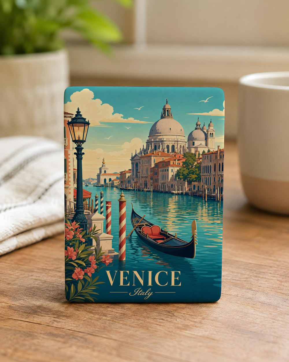 Venice Italy Fridge Magnet, Venice Canal Gondola Souvenir Magnet, Italian Travel Landmark Refrigerator Magnet
