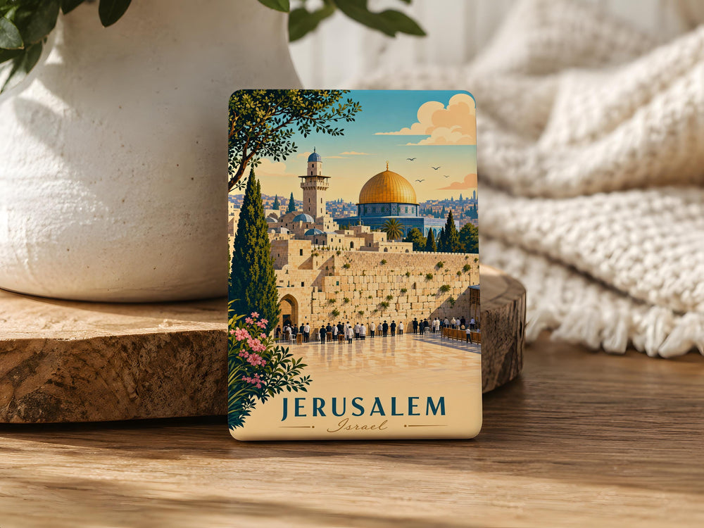 Western Wall Fridge Magnet, Jerusalem Holy Site Souvenir, Jewish Prayer Wall Keepsake, Israel Travel Gift Magnet