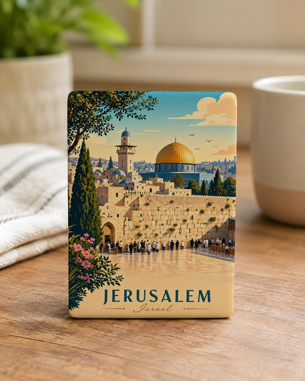 Western Wall Fridge Magnet, Jerusalem Holy Site Souvenir, Jewish Prayer Wall Keepsake, Israel Travel Gift Magnet
