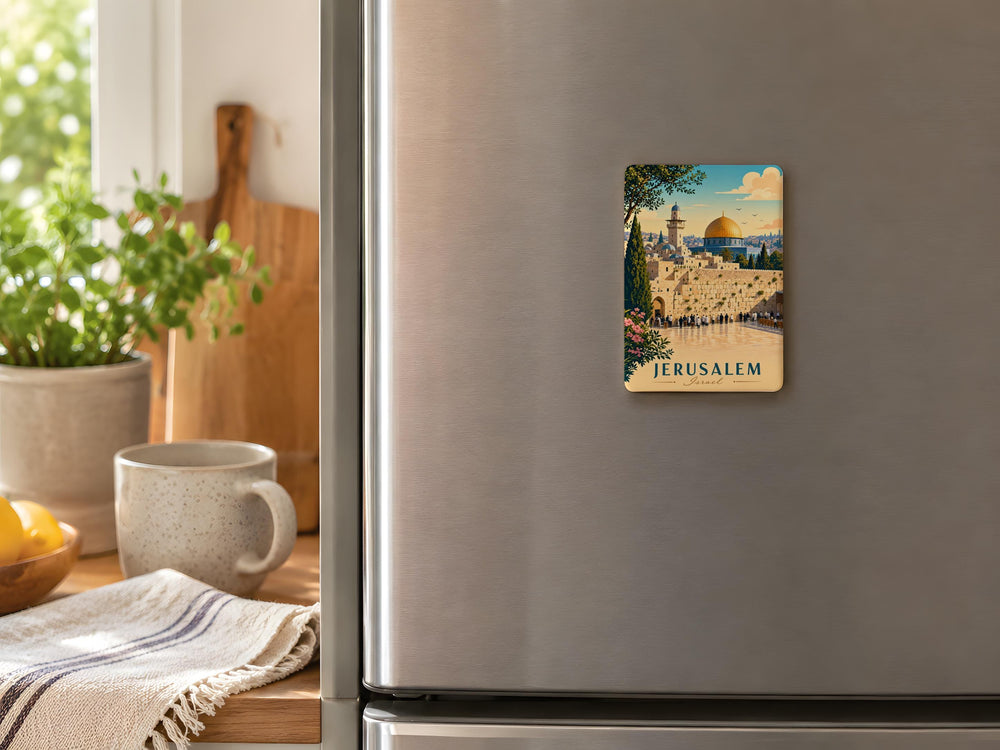 Western Wall Fridge Magnet, Jerusalem Holy Site Souvenir, Jewish Prayer Wall Keepsake, Israel Travel Gift Magnet