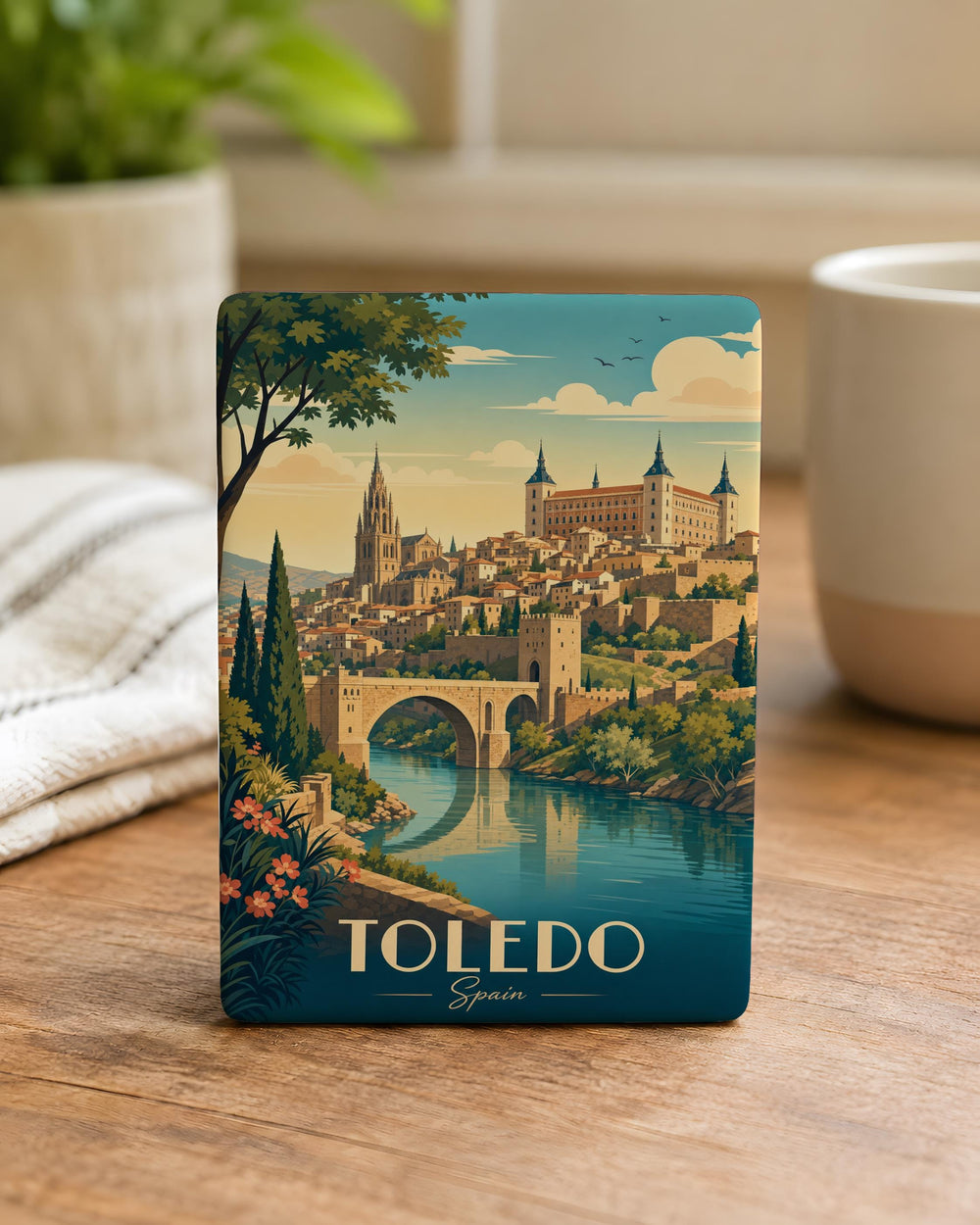 Toledo Spain Fridge Magnet, Toledo City Souvenir Magnet, Spain Travel Gift, Historic Toledo Landmark Magnet
