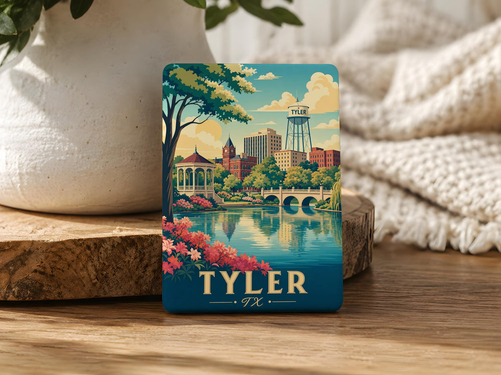 Tyler TX Fridge Magnet, Tyler Texas Souvenir Magnet, City Name Travel Keepsake, Texas Gift for Tyler Lovers
