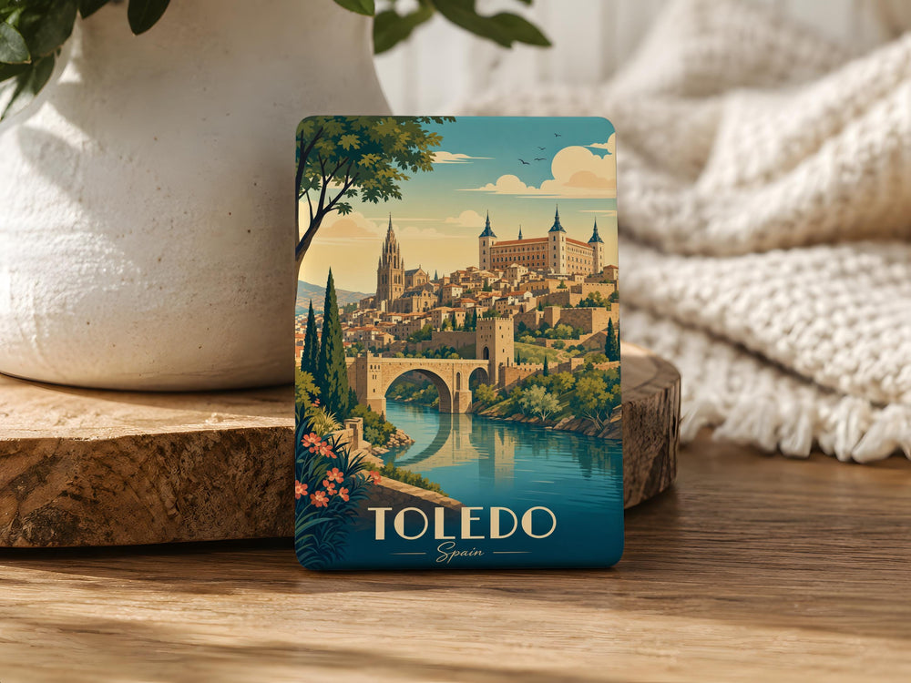 Toledo Spain Fridge Magnet, Toledo City Souvenir Magnet, Spain Travel Gift, Historic Toledo Landmark Magnet