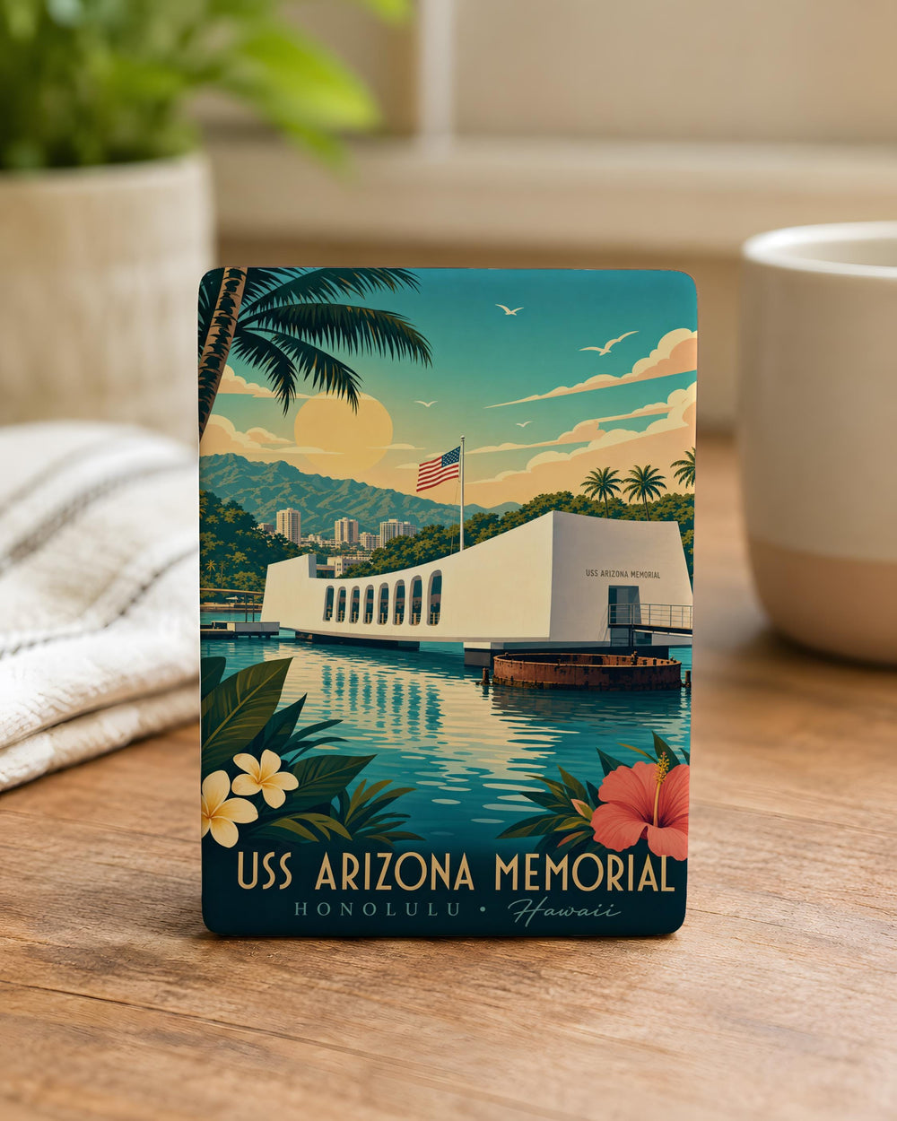 USS Arizona Memorial Fridge Magnet, Pearl Harbor Hawaii Souvenir, WWII Historic Landmark Magnet, Naval Memorial Keepsake Gift
