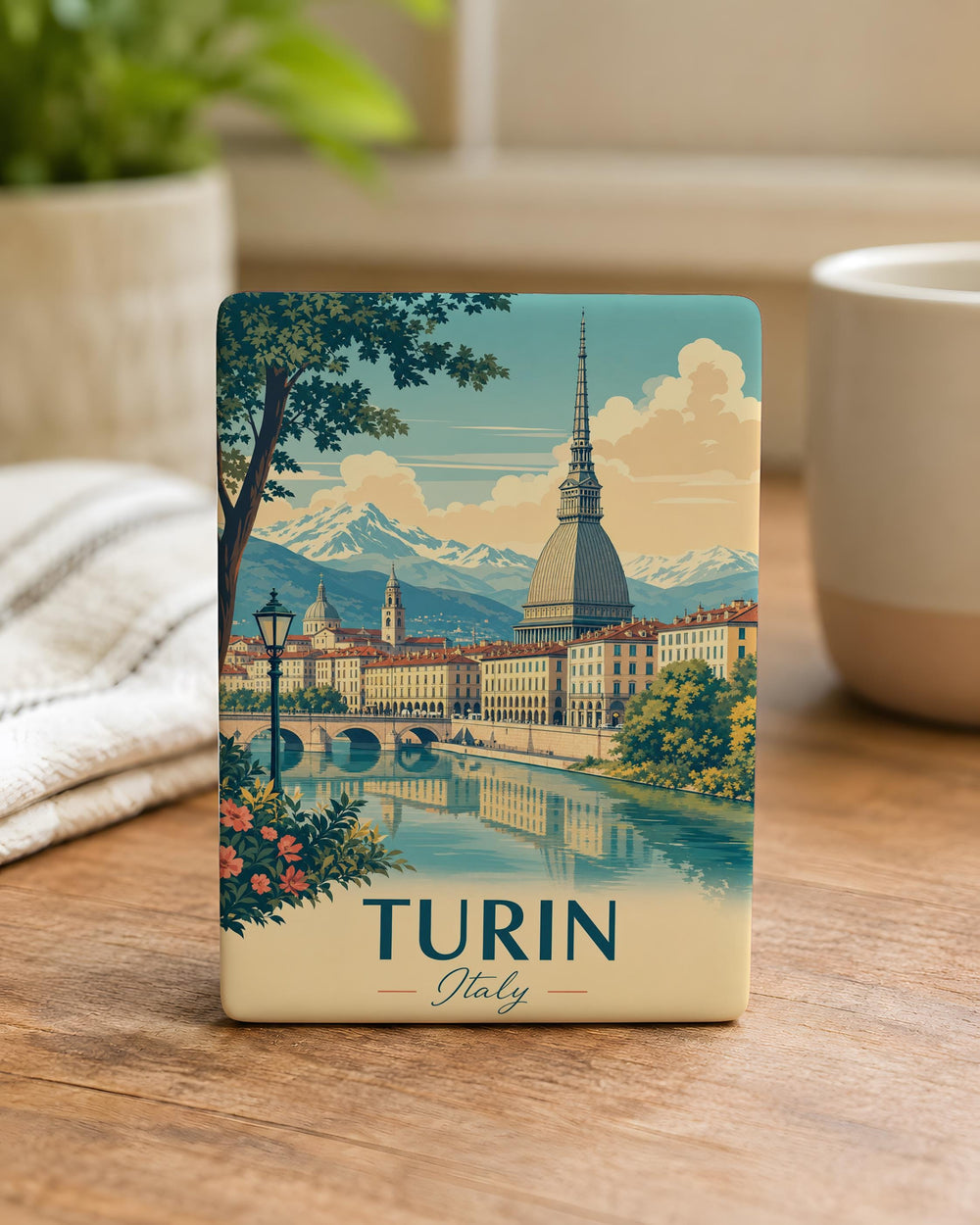 Turin Italy Fridge Magnet, Torino Souvenir Magnet, Turin Landmarks Travel Gift, Italy City Keepsake Magnet
