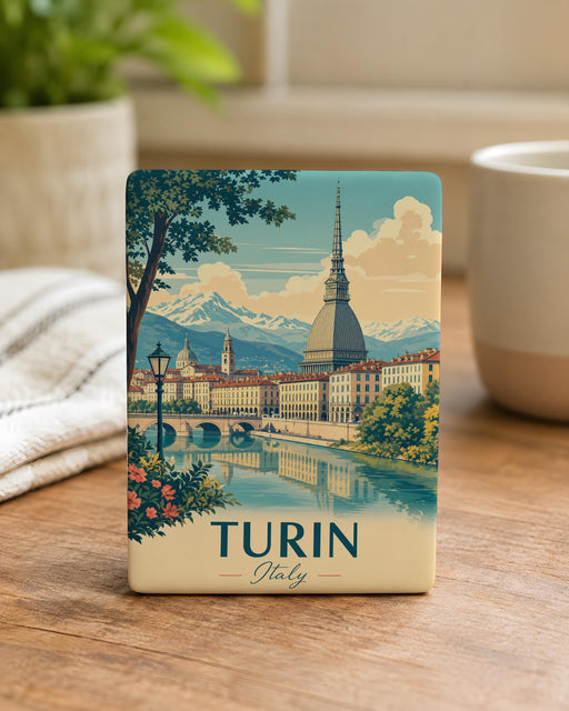 Turin Italy Fridge Magnet, Torino Souvenir Magnet, Turin Landmarks Travel Gift, Italy City Keepsake Magnet