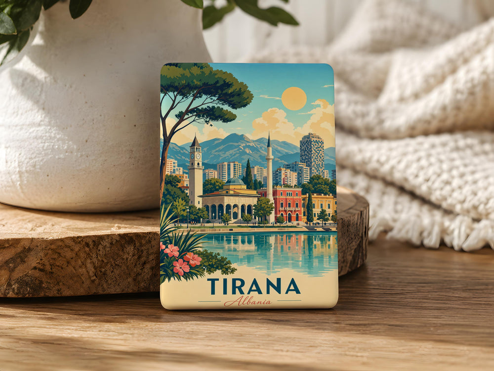 Tirana Albania Fridge Magnet, Tirana City Souvenir Magnet, Albania Travel Gift, Tirana Landmark Magnet, Balkan Trip Keepsake