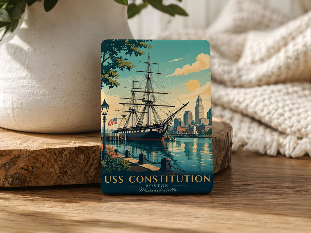 USS Constitution Fridge Magnet, Old Ironsides US Navy Sailing Ship Souvenir, Historic Warship Maritime Gift