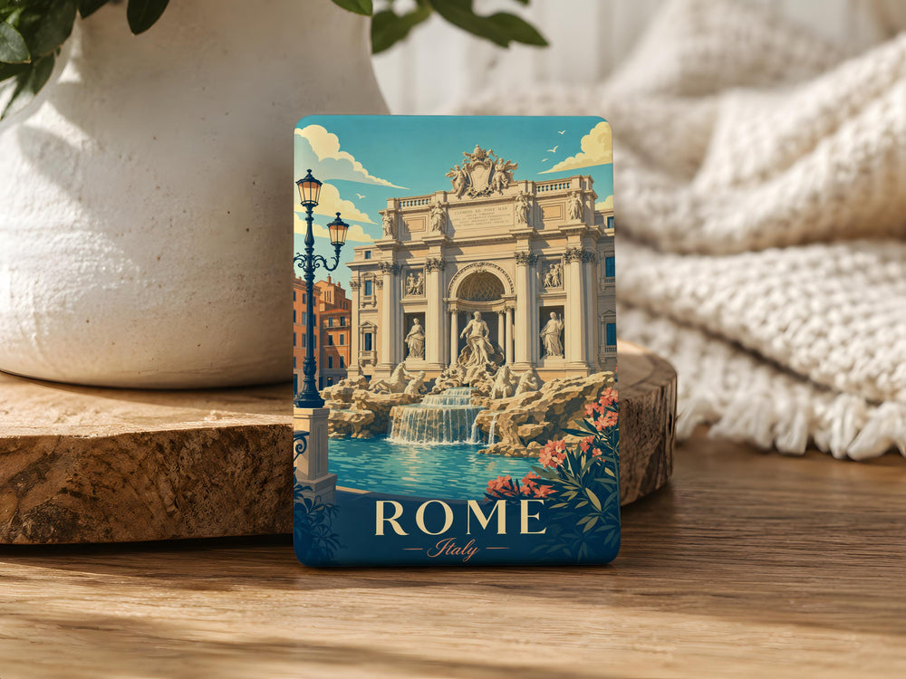 Trevi Fountain Fridge Magnet, Rome Italy Landmark Souvenir, Travel Gift, Italian Vacation Keepsake Magnet