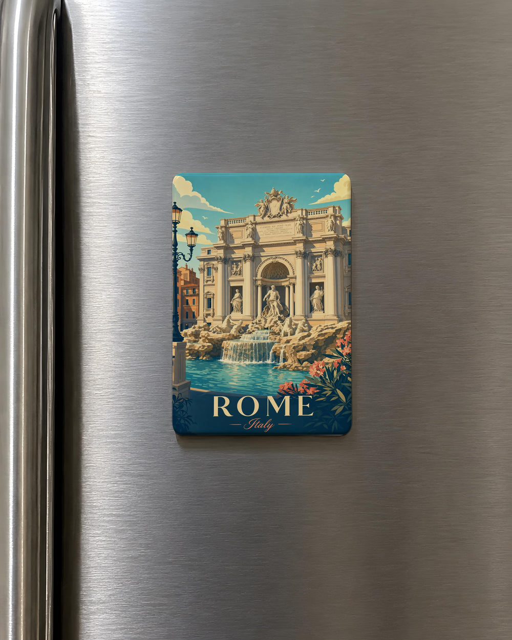 Trevi Fountain Fridge Magnet, Rome Italy Landmark Souvenir, Travel Gift, Italian Vacation Keepsake Magnet