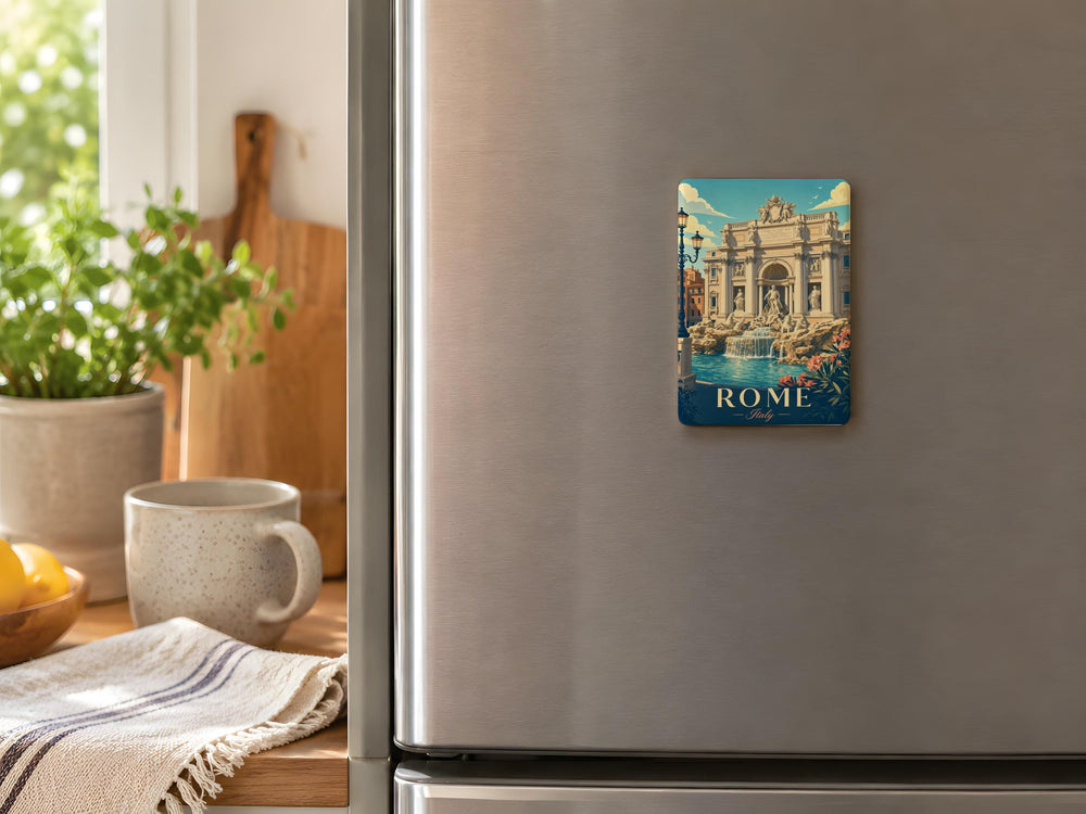 Trevi Fountain Fridge Magnet, Rome Italy Landmark Souvenir, Travel Gift, Italian Vacation Keepsake Magnet