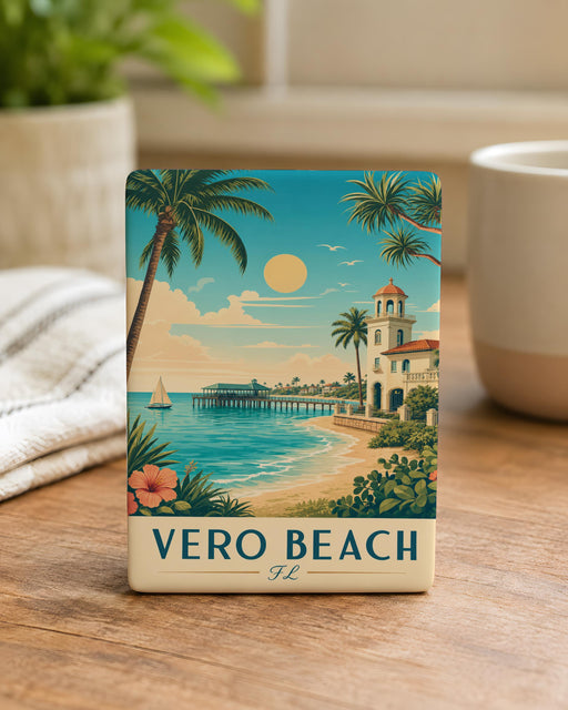 Vero Beach Florida Fridge Magnet, Vero Beach FL Souvenir Magnet, Coastal Beach Town Travel Gift, Vacation Keepsake Magnet