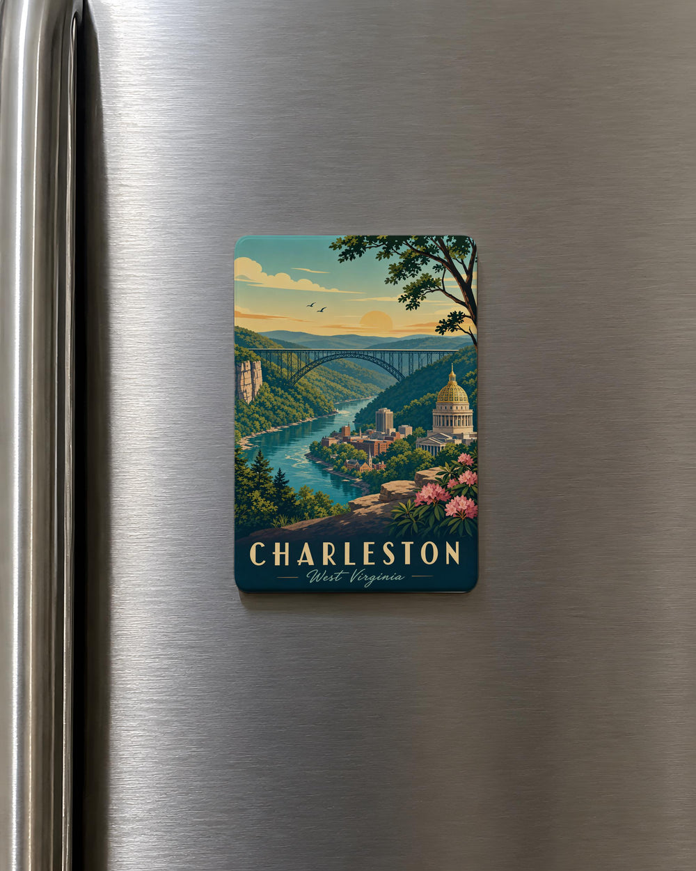West Virginia Fridge Magnet, West Virginia State Souvenir Magnet, West Virginia Travel Gift, Appalachian State Magnet, WV Keepsake