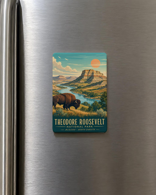 Theodore Roosevelt National Park Fridge Magnet, North Dakota Badlands Souvenir, Scenic Park Travel Keepsake Magnet