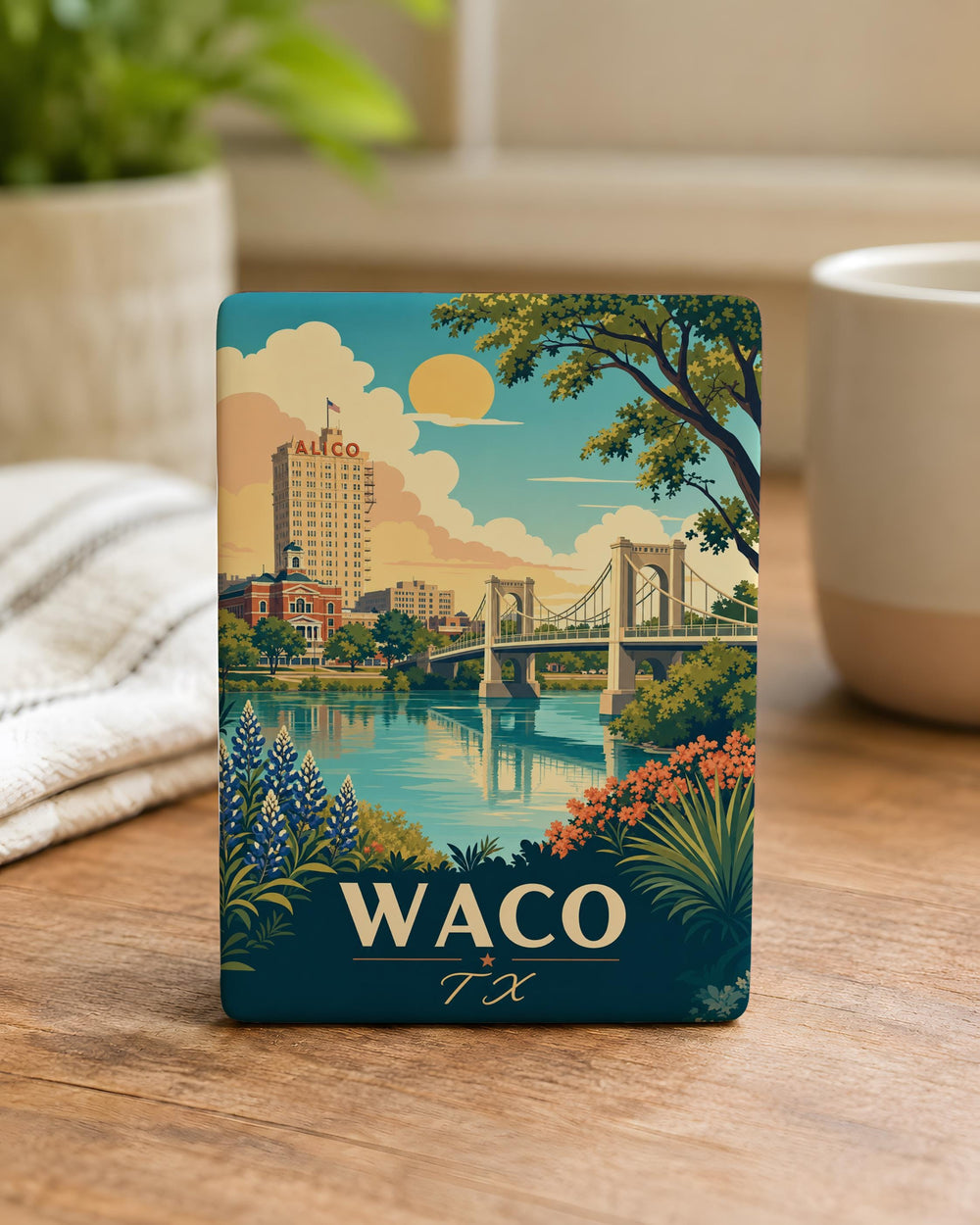 Waco TX Fridge Magnet, Waco Texas Souvenir Magnet, Waco Landmark Travel Keepsake, Texas Gift for Waco Lovers