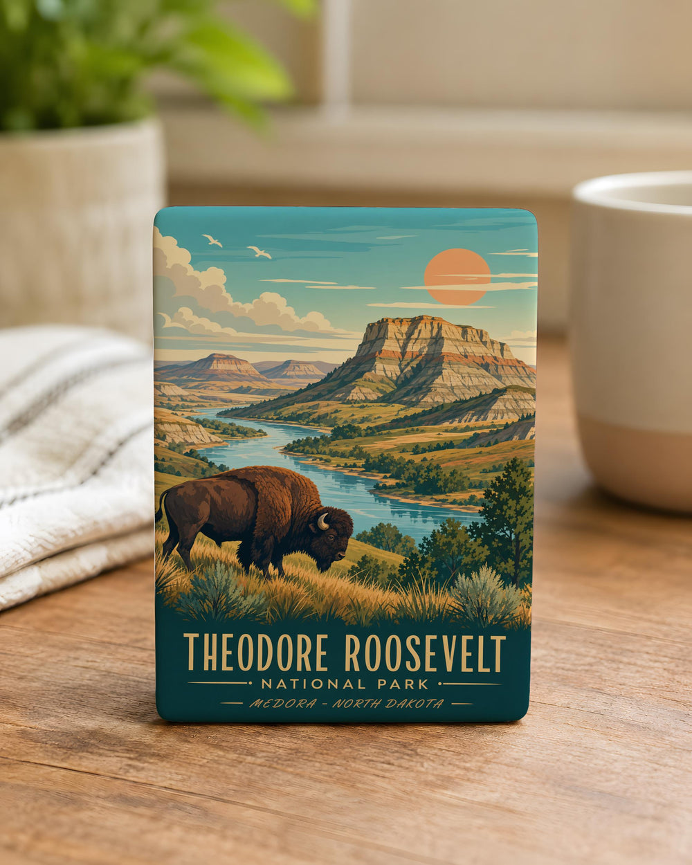 Theodore Roosevelt National Park Fridge Magnet, North Dakota Badlands Souvenir, Scenic Park Travel Keepsake Magnet