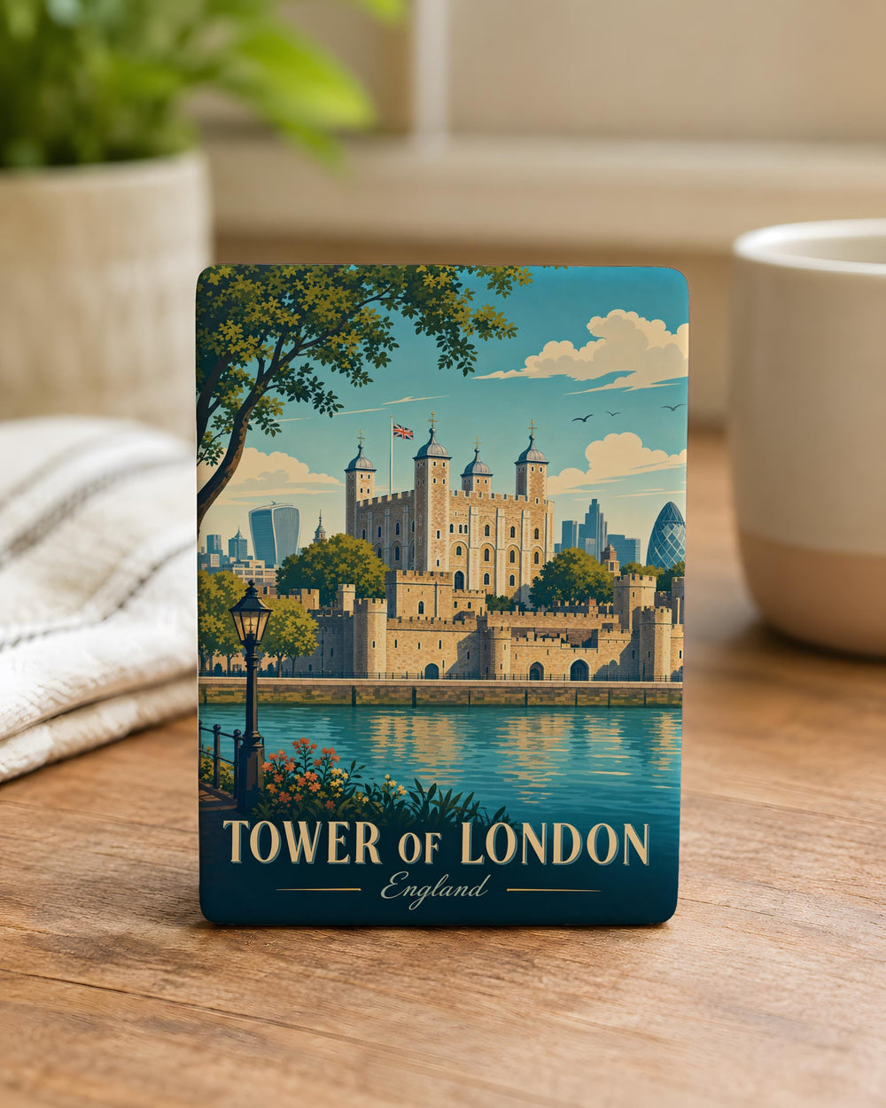 Tower of London Fridge Magnet, Historic London Landmark Souvenir Magnet, England Travel Keepsake Refrigerator Magnet