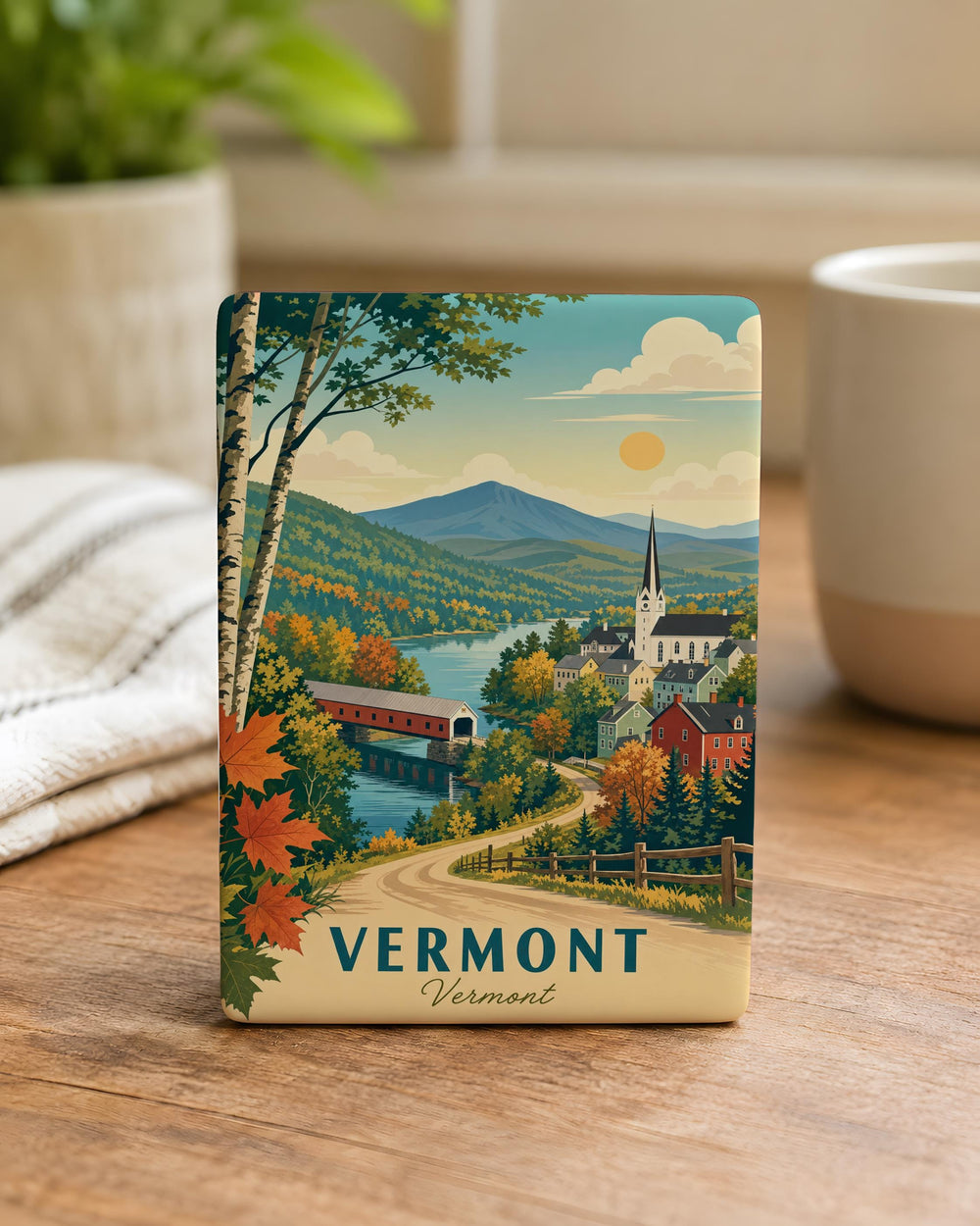 Vermont Fridge Magnet, Vermont State Souvenir Magnet, Vermont Travel Gift, Vermont Keepsake Refrigerator Magnet
