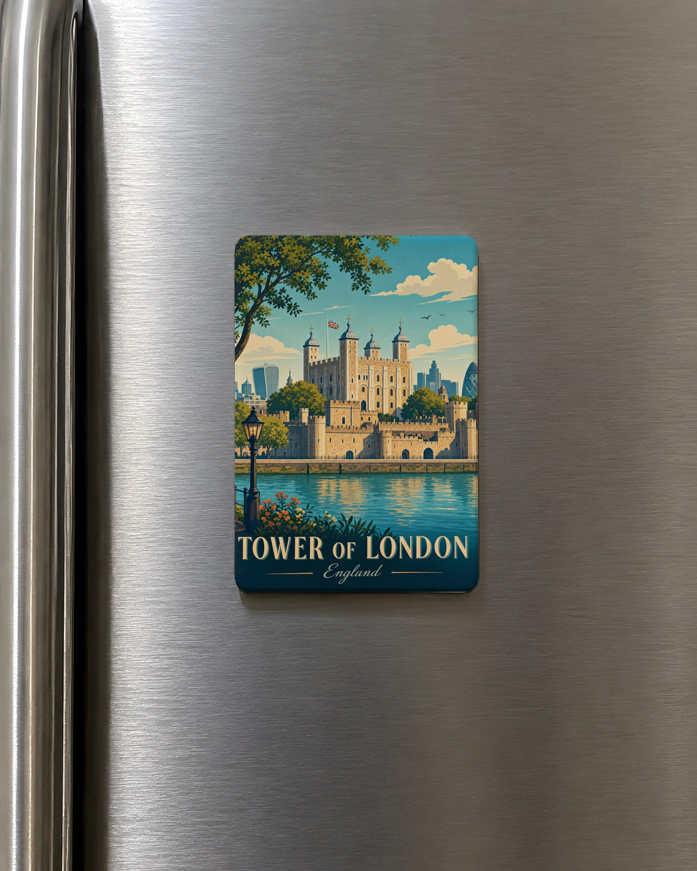 Tower of London Fridge Magnet, Historic London Landmark Souvenir Magnet, England Travel Keepsake Refrigerator Magnet