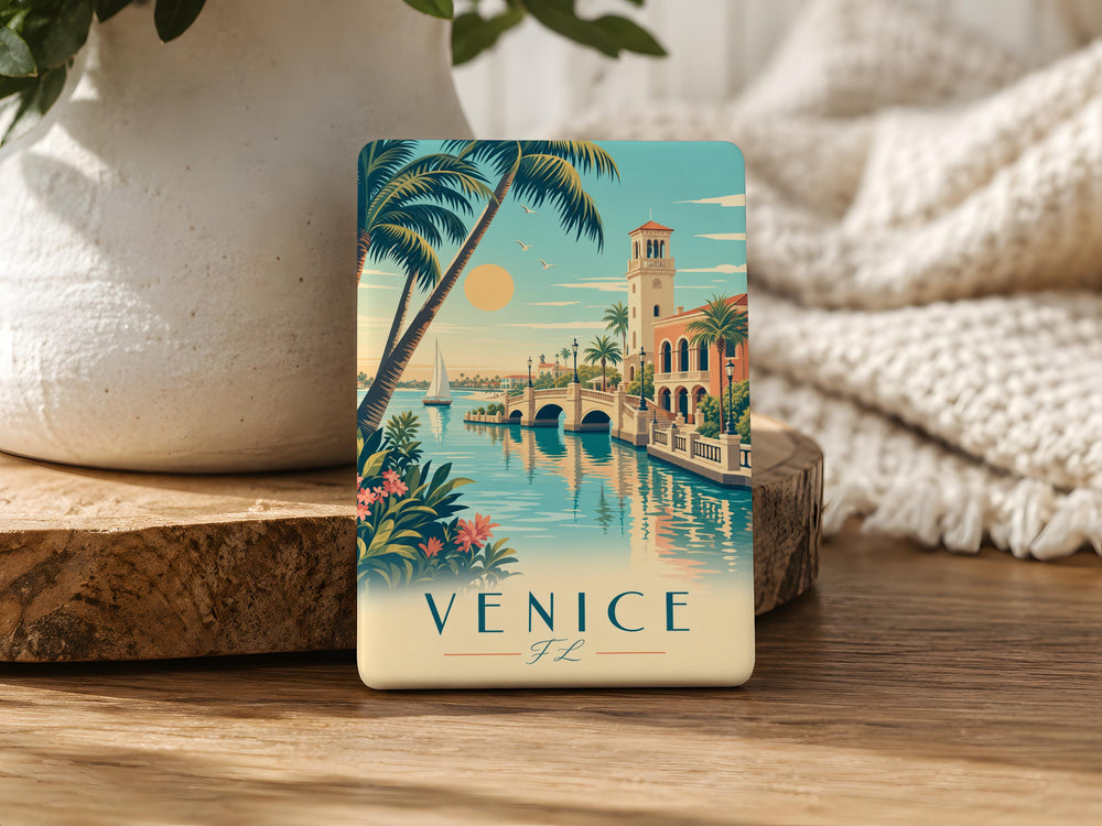 Venice Florida Fridge Magnet, Venice FL Souvenir Magnet, Gulf Coast Travel Gift, Beach Town Keepsake Magnet