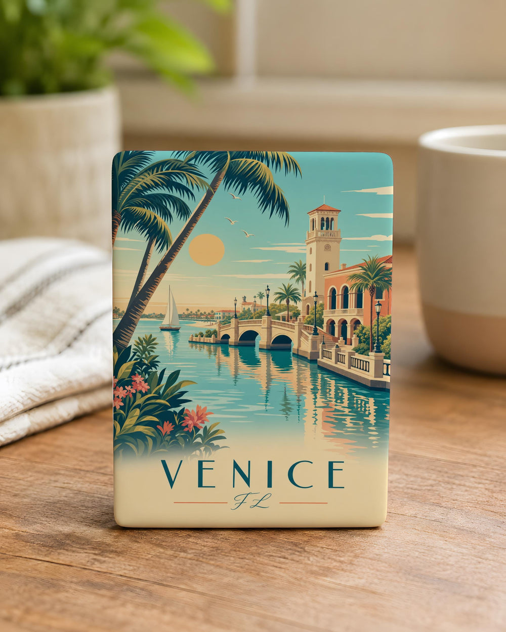 Venice Florida Fridge Magnet, Venice FL Souvenir Magnet, Gulf Coast Travel Gift, Beach Town Keepsake Magnet