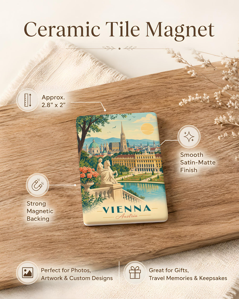 Vienna Austria Fridge Magnet, Vienna Souvenir Magnet, Austria Travel Magnet, Vienna Landmark Refrigerator Magnet, Vienna Gift