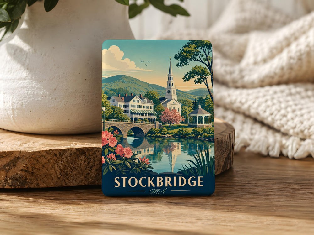 Stockbridge MA Fridge Magnet, Stockbridge Massachusetts Souvenir Magnet, Berkshires Travel Keepsake, New England Gift