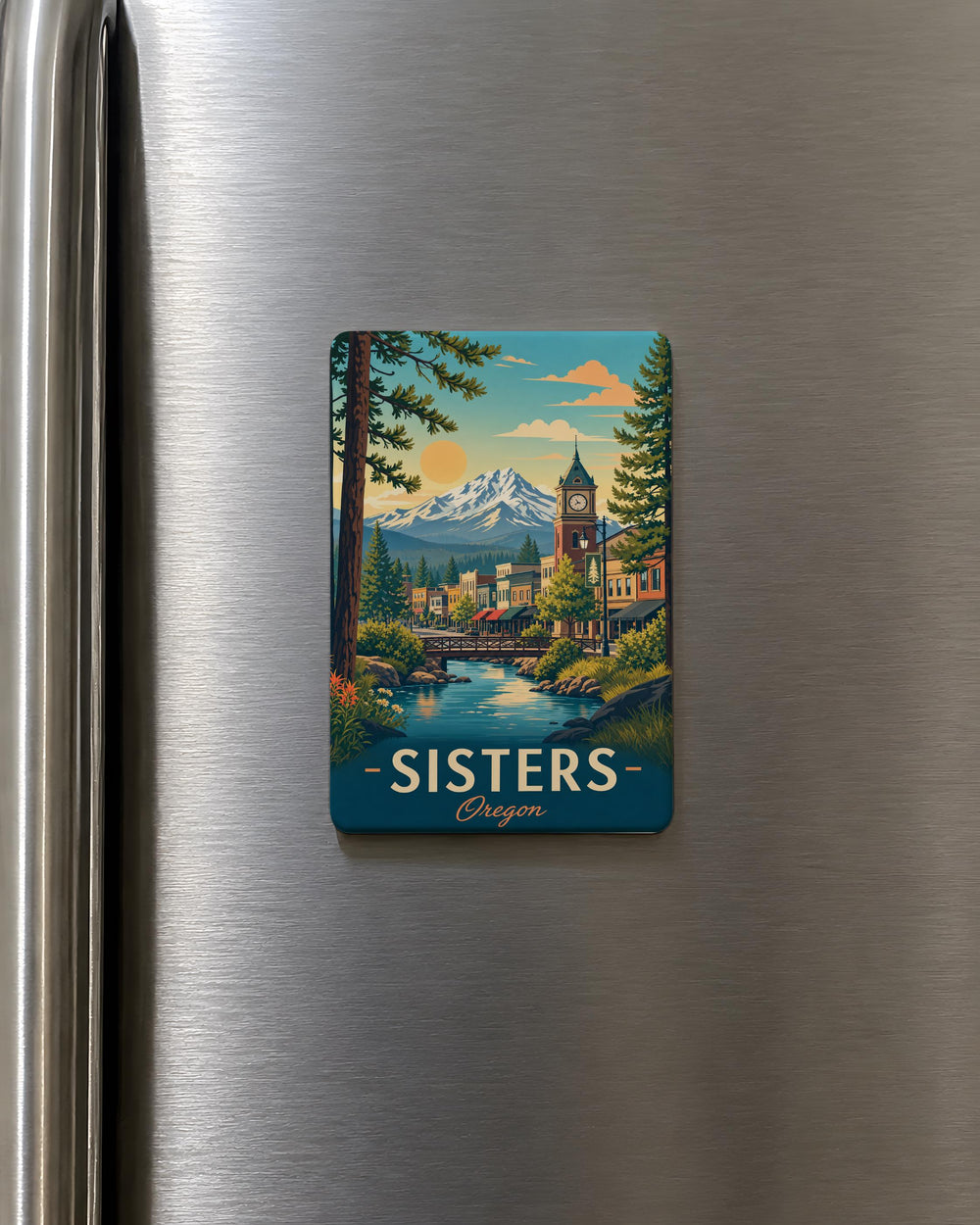 Sisters Oregon Fridge Magnet, Sisters OR Souvenir Magnet, Central Oregon Travel Gift, Oregon Keepsake Magnet