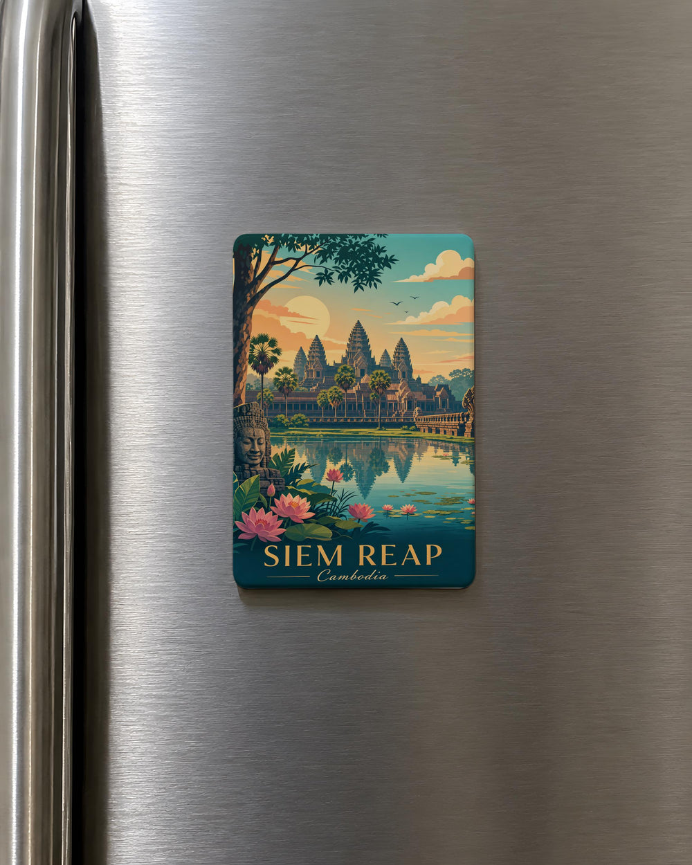 Siem Reap Cambodia Fridge Magnet, Angkor Wat Temple Souvenir, Cambodia Travel Gift, Southeast Asia Landmark Magnet
