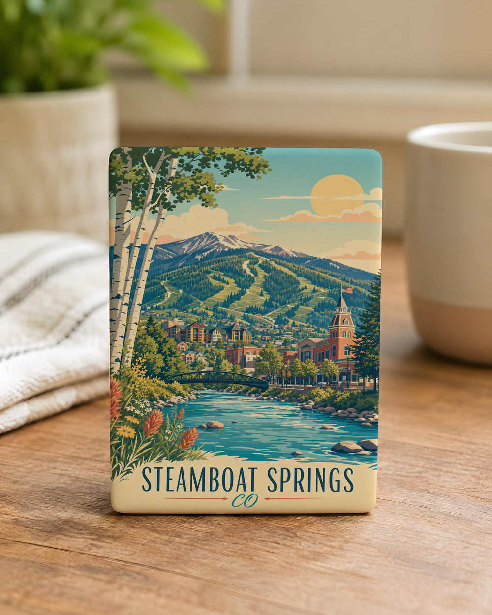 Steamboat Springs CO Fridge Magnet, Steamboat Springs Colorado Souvenir Magnet, Ski Town Mountain Vacation Travel Gift