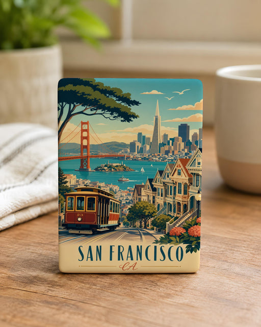 San Francisco CA Fridge Magnet, San Francisco California Souvenir Magnet, San Francisco Travel Gift, Bay Area Keepsake Magnet
