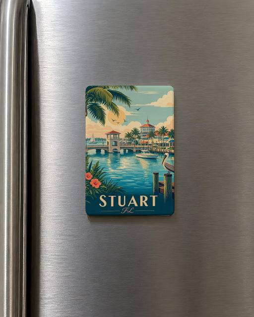 Stuart Florida Fridge Magnet, Stuart FL Souvenir Magnet, Florida Travel Gift, Coastal Town Keepsake, Vacation Memento Magnet