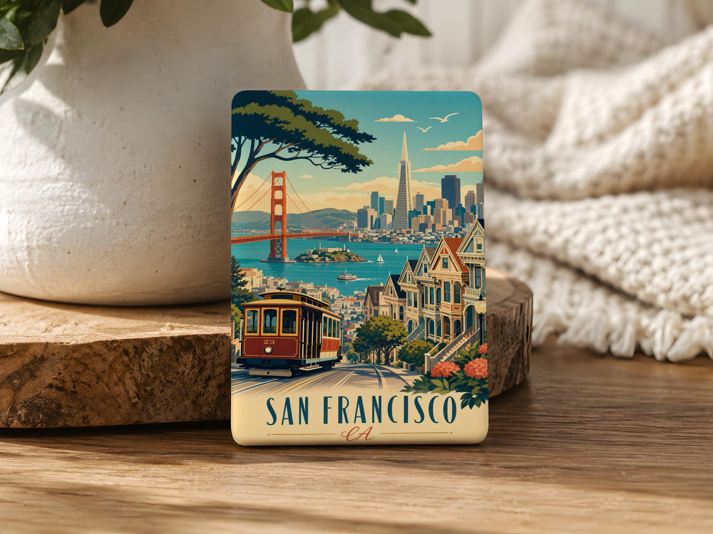 San Francisco CA Fridge Magnet, San Francisco California Souvenir Magnet, San Francisco Travel Gift, Bay Area Keepsake Magnet