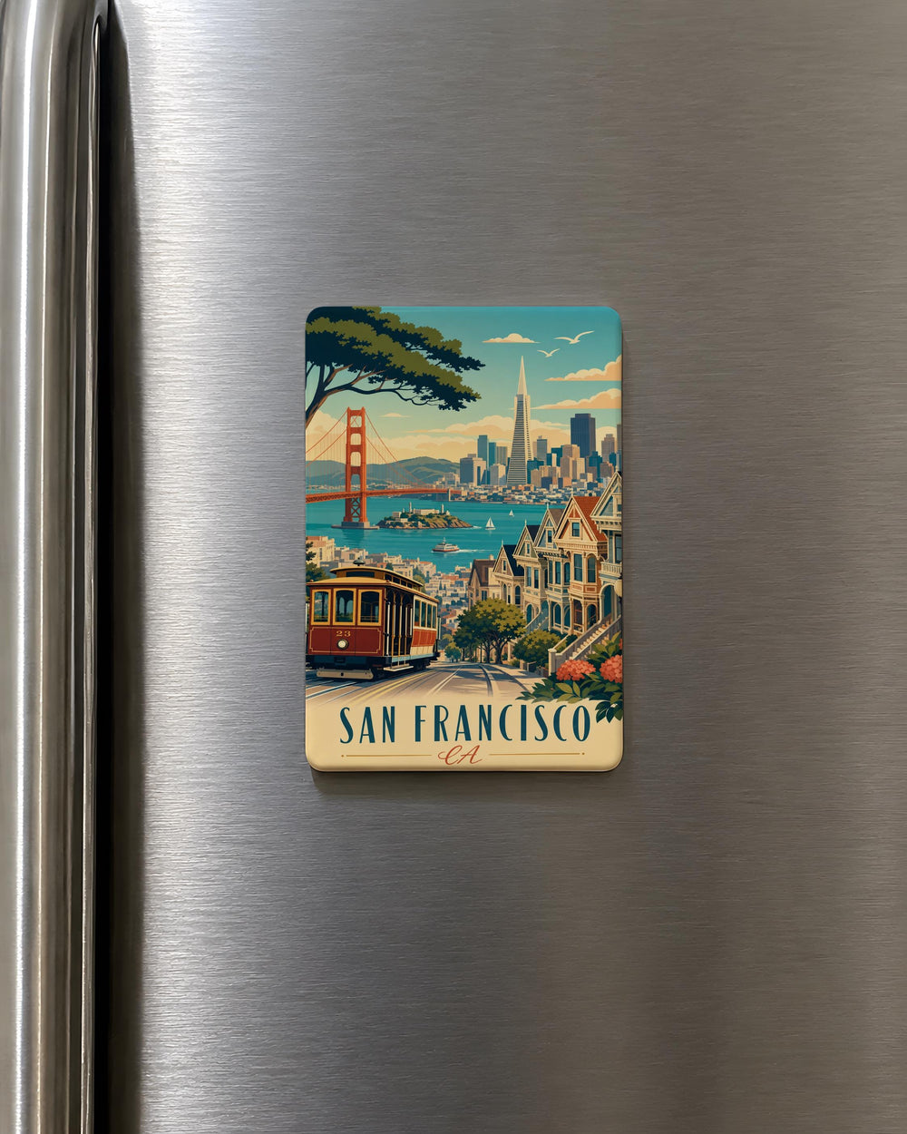 San Francisco CA Fridge Magnet, San Francisco California Souvenir Magnet, San Francisco Travel Gift, Bay Area Keepsake Magnet
