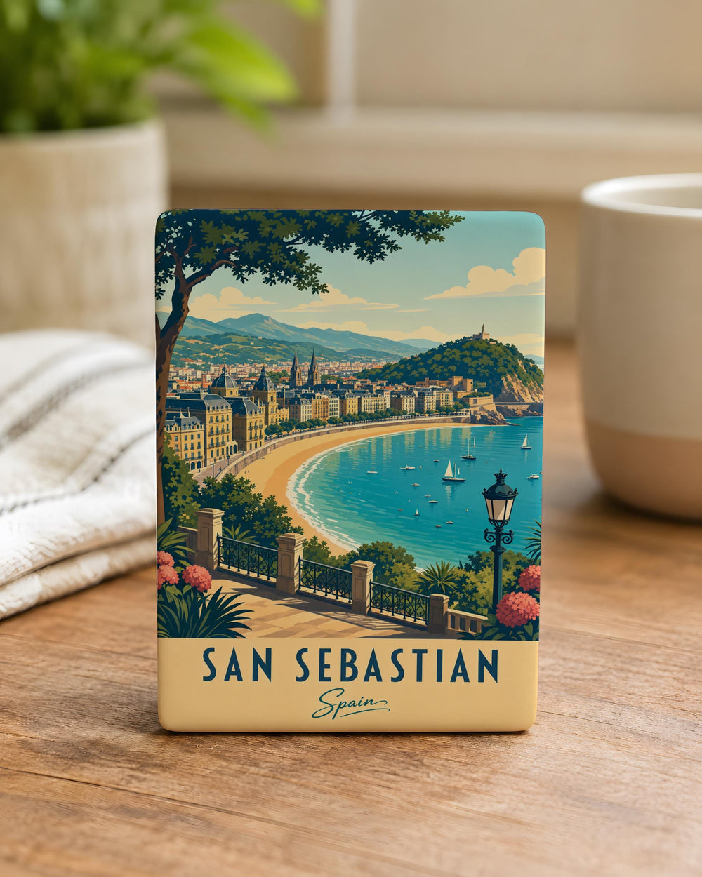 San Sebastian Spain Fridge Magnet, Donostia Basque Country Souvenir, La Concha Beach Travel Keepsake Magnet