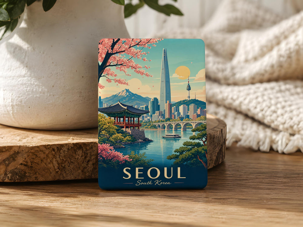 Seoul South Korea Fridge Magnet, Seoul Travel Souvenir Magnet, Korea Landmark City Magnet, Seoul Cityscape Refrigerator Magnet