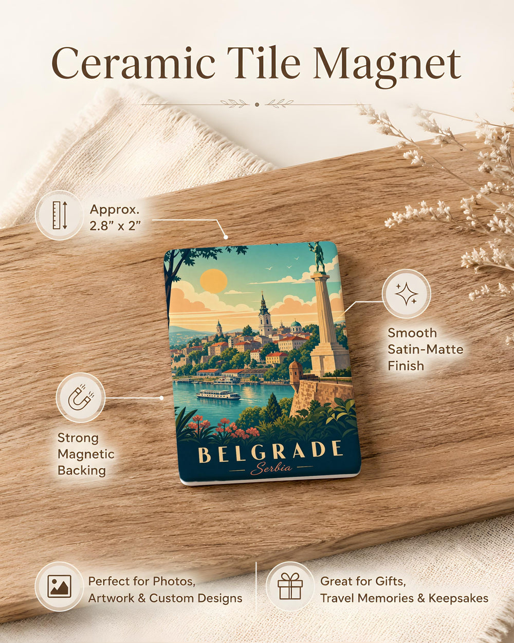 Serbia Fridge Magnet, Serbia Souvenir Magnet, Serbia Travel Gift, Belgrade Magnet, Serbian Landmark Keepsake Magnet