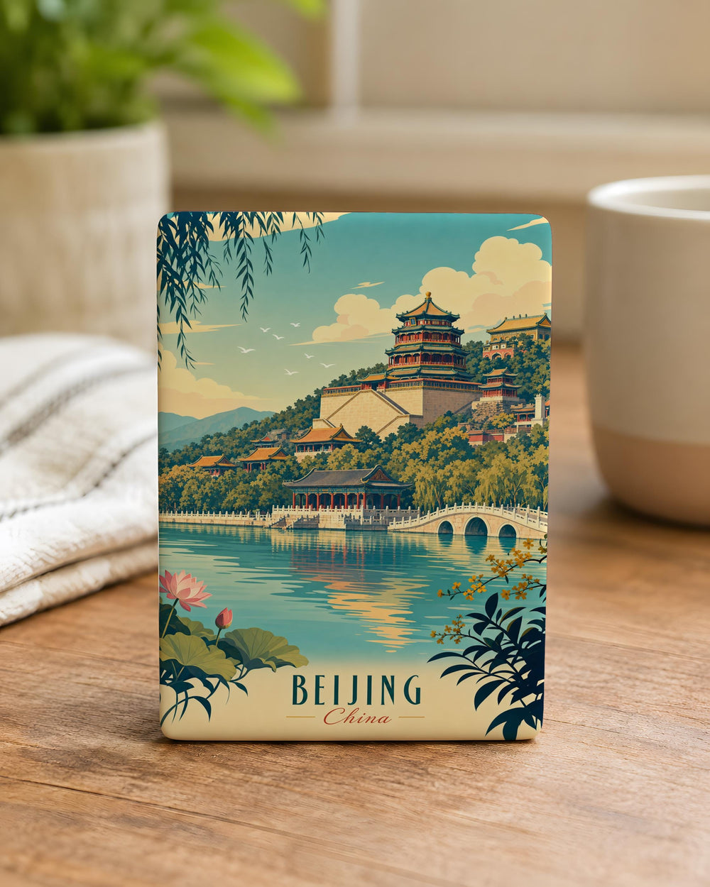 Summer Palace Fridge Magnet, Beijing Landmark Souvenir Magnet, Chinese Imperial Garden Travel Keepsake Magnet