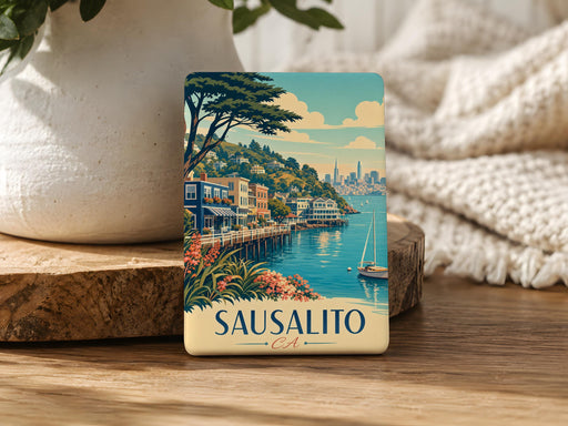 Sausalito CA Fridge Magnet, Sausalito California Souvenir Magnet, Bay Area Travel Gift, Coastal Town Keepsake Magnet