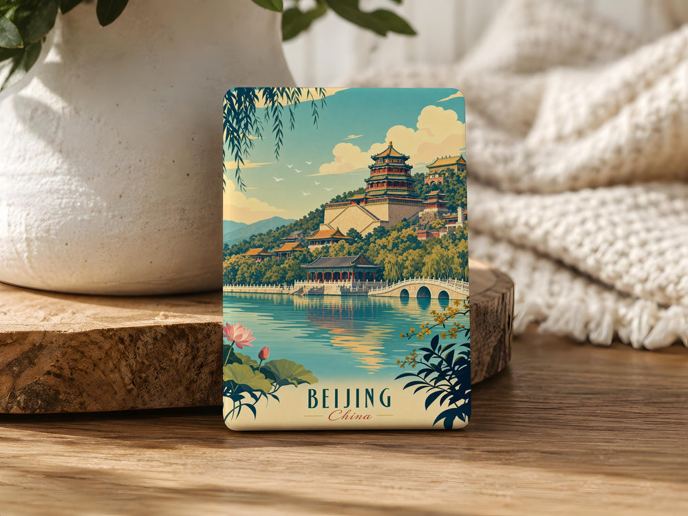 Summer Palace Fridge Magnet, Beijing Landmark Souvenir Magnet, Chinese Imperial Garden Travel Keepsake Magnet