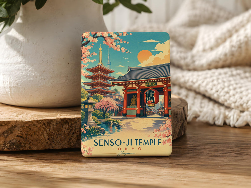 Senso-ji Temple Fridge Magnet, Tokyo Japan Buddhist Temple Souvenir Magnet, Asakusa Landmark Travel Gift Magnet
