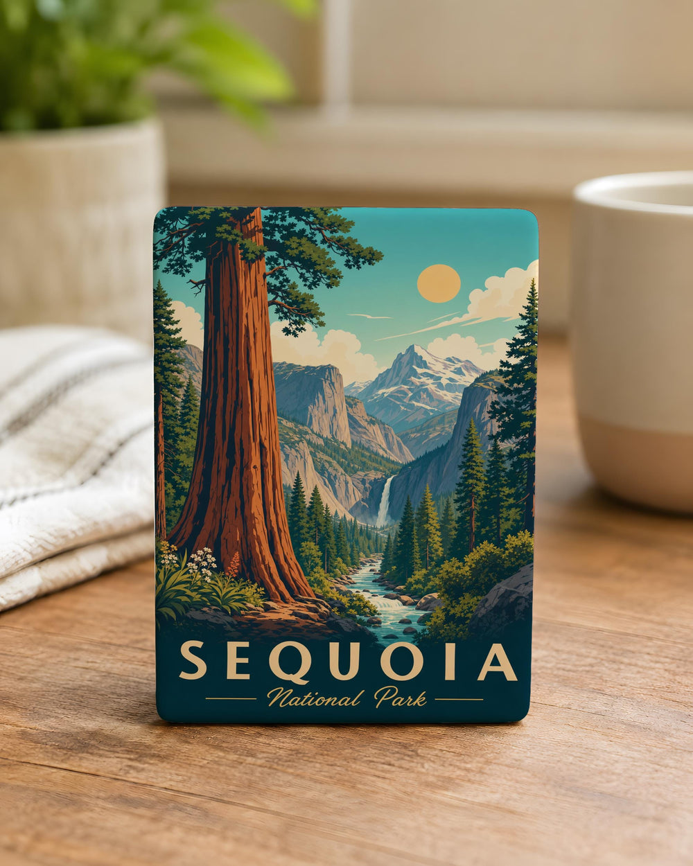 Sequoia National Park Fridge Magnet, Giant Sequoia Trees, California Park Souvenir, Nature Travel Keepsake Magnet