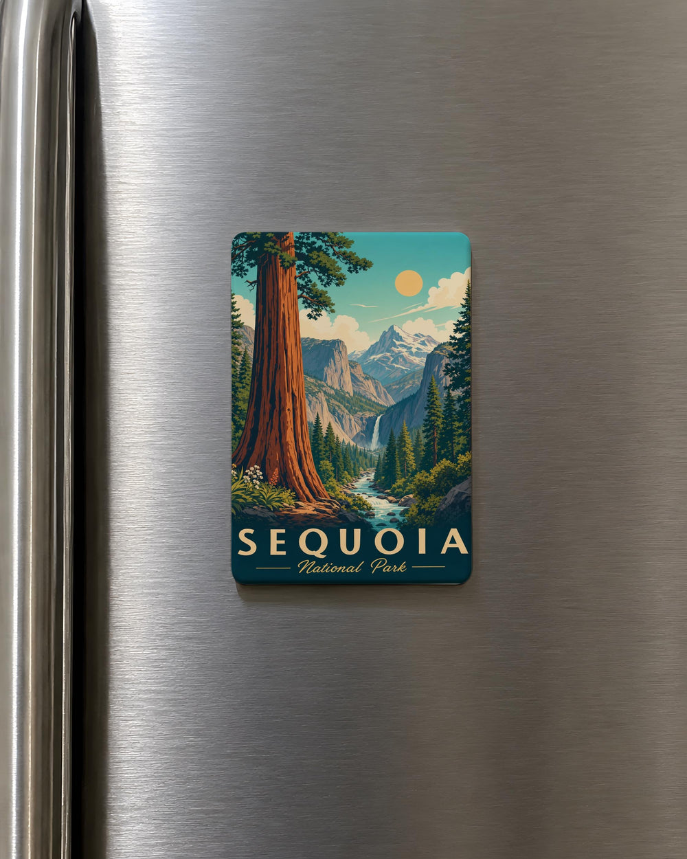 Sequoia National Park Fridge Magnet, Giant Sequoia Trees, California Park Souvenir, Nature Travel Keepsake Magnet