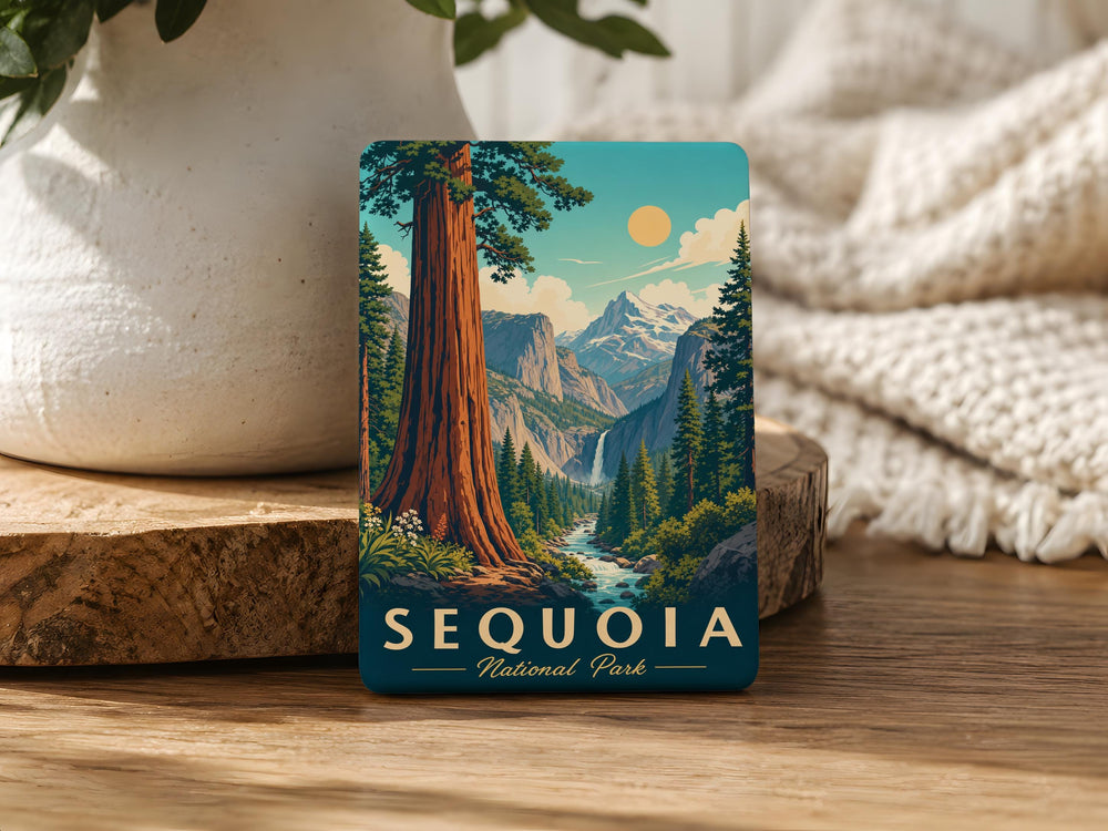 Sequoia National Park Fridge Magnet, Giant Sequoia Trees, California Park Souvenir, Nature Travel Keepsake Magnet