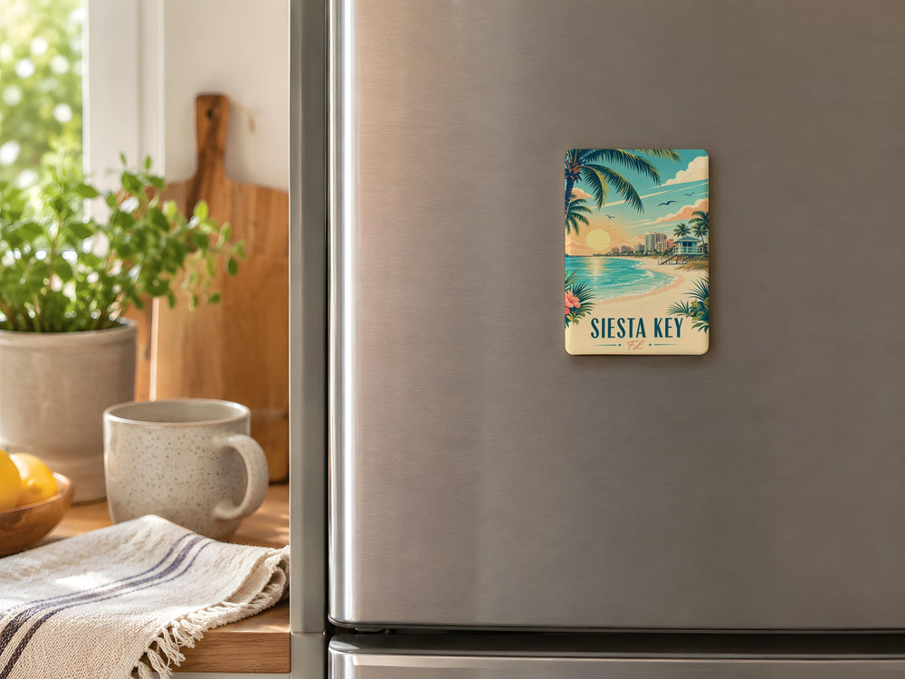 Siesta Key FL Fridge Magnet, Siesta Key Florida Souvenir Magnet, Beach Town Vacation Travel Gift, Coastal Keepsake Magnet