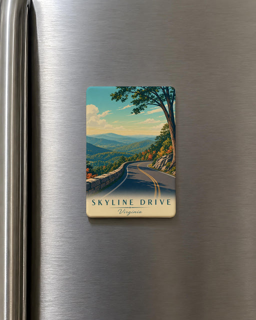Skyline Drive Fridge Magnet, Scenic Mountain Road Overlook Souvenir Magnet, Shenandoah National Park Travel Gift