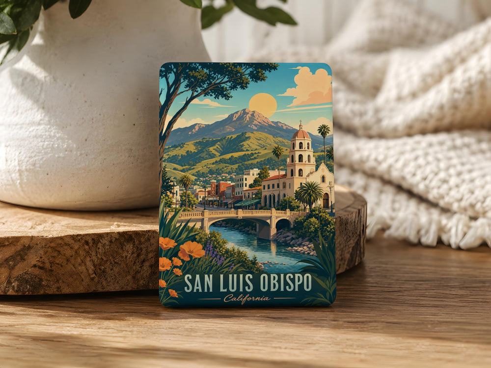 San Luis Obispo CA Fridge Magnet, California Travel Souvenir, SLO City Landmark Keepsake Magnet